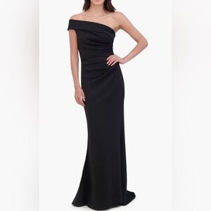 Eliza J Black Off The Shoulder Fit & Flare Gown